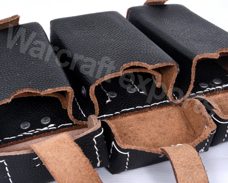 WWII German K98 TRIPLE AMMO LEATHER POUCH (Repro) -COMBO OF K98 SLING gallery