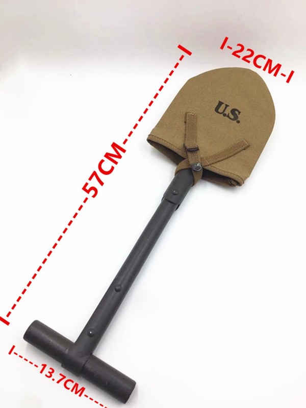 WW2 US ARMY USMC M1910 T-HANDLE SHOVEL Length 53cm With Khaki Cover gallery