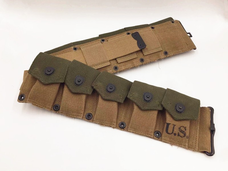 WWII US ARMY M-1923 CARTRIDGE SOLDIER Outdoor Military EQUIPMENT 10 POUCH BELT