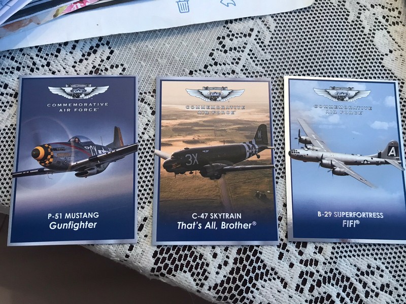 3 Commemorative collectible fighter plane cards