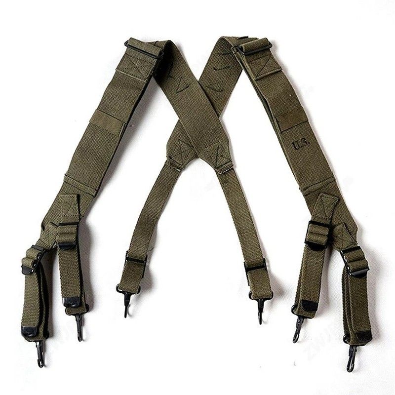 Reproduction WW2 Korean War US M1945 Combat Field Pack Suspenders Shoulder Strap