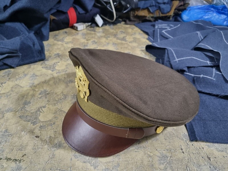 USA Military Cap U.S. Officer Visor Crusher Cap Winter (OD Green)- All Size gallery