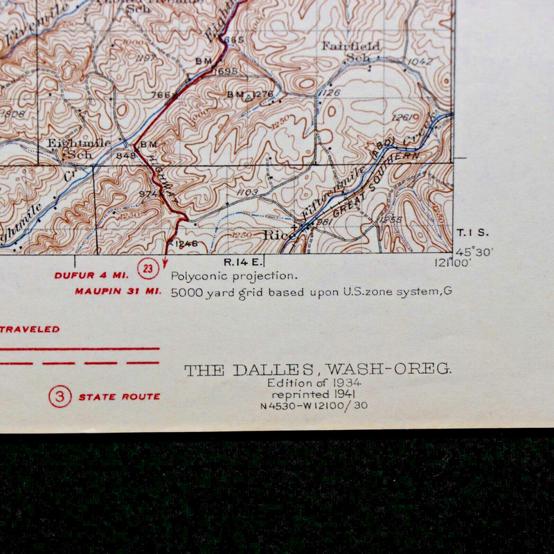 Corps of Engineers US Army Geological Survey Map Scale 1/125000 The Dalles WA OR gallery