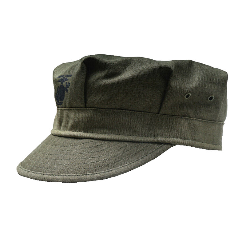 WW2 US USMC OCTAGONAL GREEN CAP tactics MILITARY HAT SIZE L 58-59 ONLY gallery