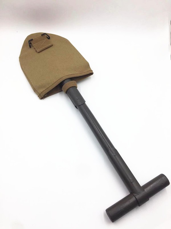 WW2 US ARMY USMC M1910 T-HANDLE SHOVEL Length 53cm With Khaki Cover gallery