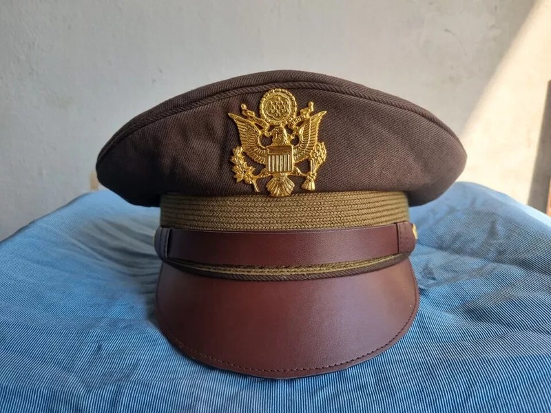 WW2 USAAF US ARMY OFFICERS UNIFORM VISOR HAT CRUSHER STYLE CAP all size gallery