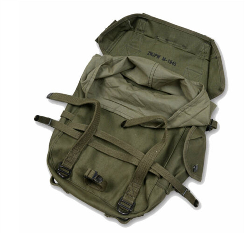 World War II US Army Green M1945 Haversack Military Backpack Set X Strap Set