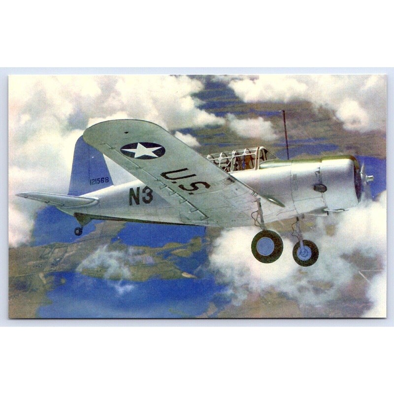 Vultee Aircraft Valiant Trainer 2-seater WWII Military Airplane Postcard 01168