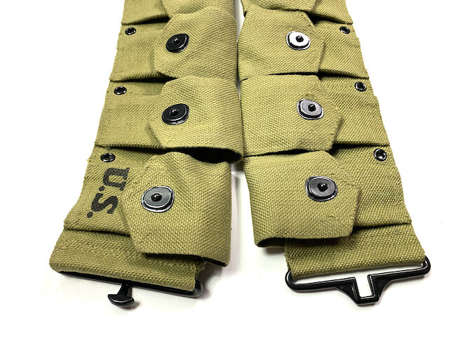 WWII US M1 GARAND RIFLE 10 POCKET AMMO BELT OD#3 gallery