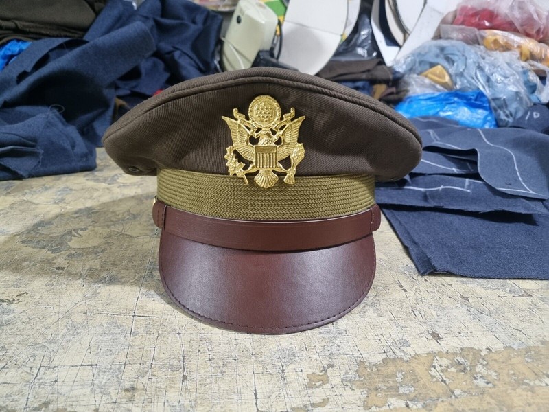USA Military Cap U.S. Officer Visor Crusher Cap Winter (OD Green)- All Size gallery