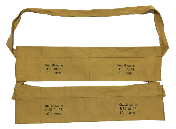(Pack of 2) WWII Army Cotton Cloth Bandolier for M1 Garand Cotton Cloth Cover