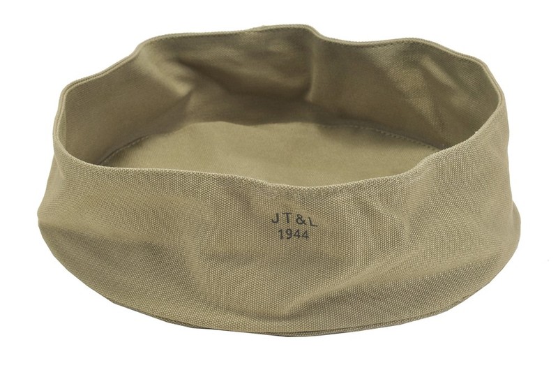 US WWII Canvas Collapsible Wash Basin Marked JT&L 1944
