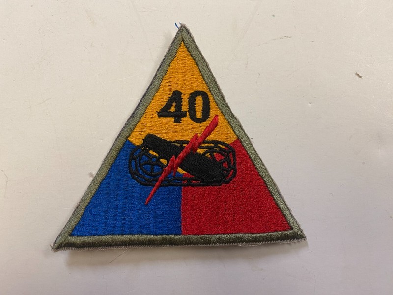 F0168 Repro WW2 US Army Armored Tank Battalion Triangle 40th IR44E