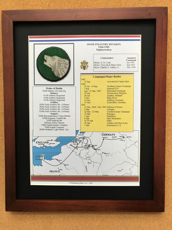 104th Infantry Division Insignia and History in World War II