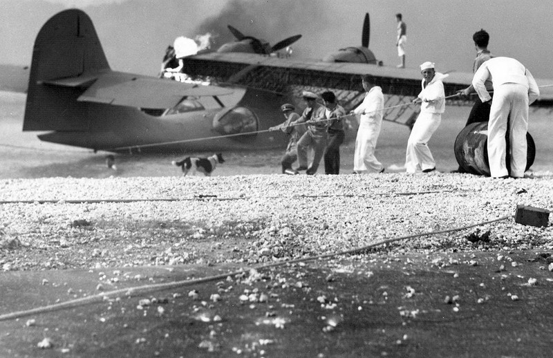 B&W WWII Photo Pearl Harbor Attack PBY Catalina WW2 US Navy Hawaii World War