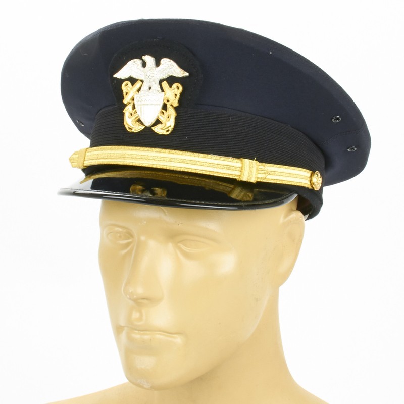 U.S. WWII Naval Officer Blue Peaked Visor Cap- Size US 7 (56cm) gallery