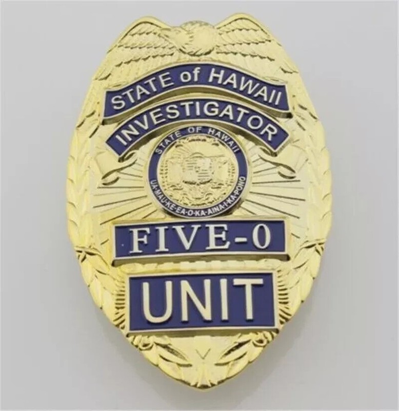 US Hawaii Five-0 Badge Hawaii 5 o Badge & Chain Belt Leather Badge Holder gallery