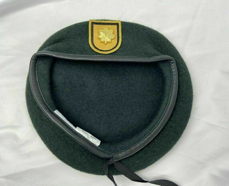 7-3/8 US ARMY 1TH SPECIAL FORCES GROUP BLACKISH GREEN WOOL BERET MAJOR Rank CAP gallery