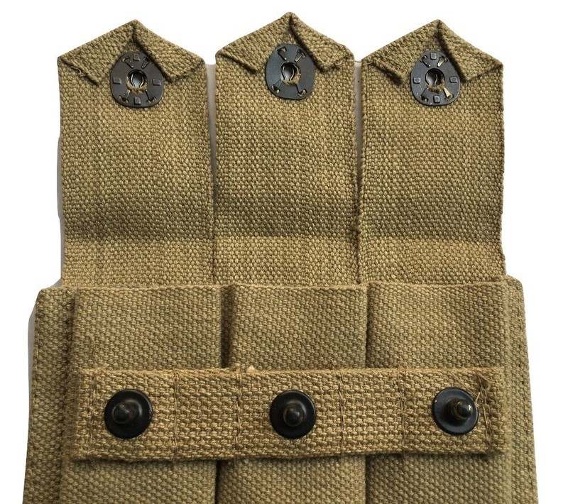 U.S. Army GI USGI WWII Triple 3 Belt Holster 3 Cell Canvas Pouch-Khaki gallery