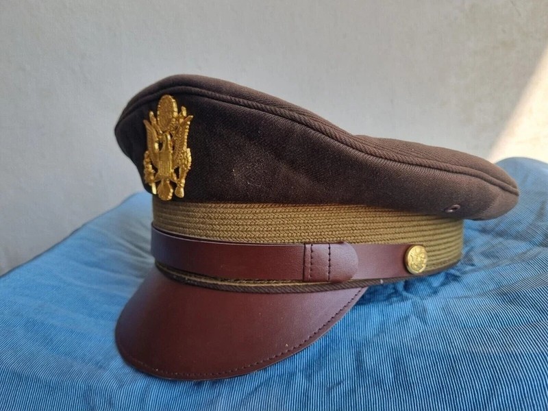 WW2 USAAF US ARMY OFFICERS UNIFORM VISOR HAT CRUSHER STYLE CAP all size gallery