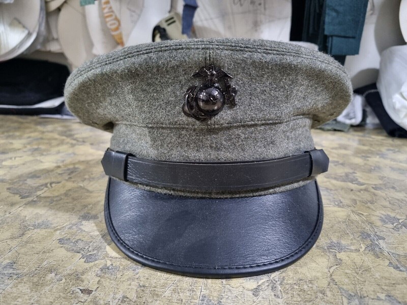 Military US USMC Marines Army Officers Dress Cap Hat USA