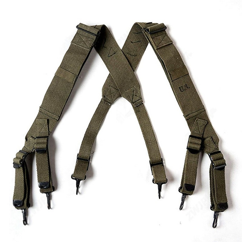 Reproduction WW2 Korean War US M1945 Combat Field Pack Suspenders Shoulder Strap