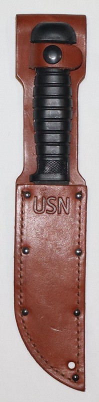 REPRODUCTION WWII COLONIAL USN MKI KNIFE WITH LEATHER USN SCABBARD
