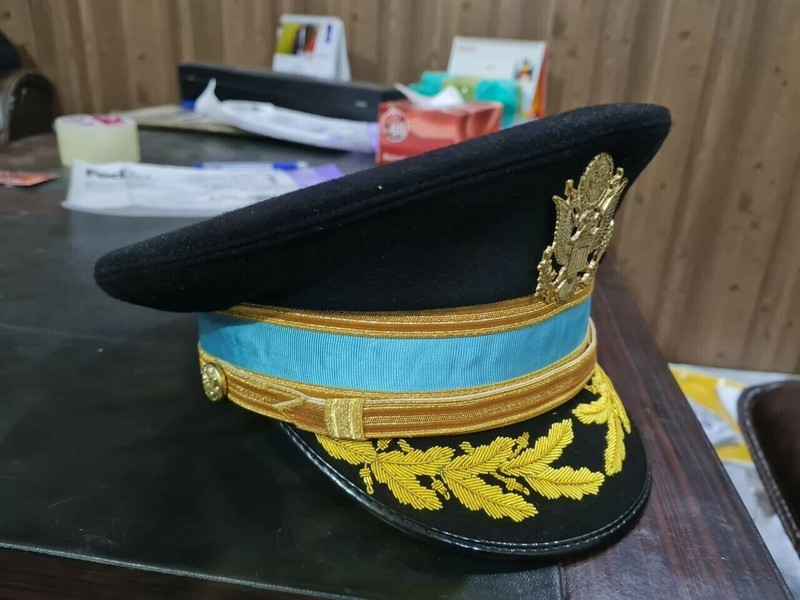 WWII US Army Infantry Officer's Dress Blue Visor Cap gallery