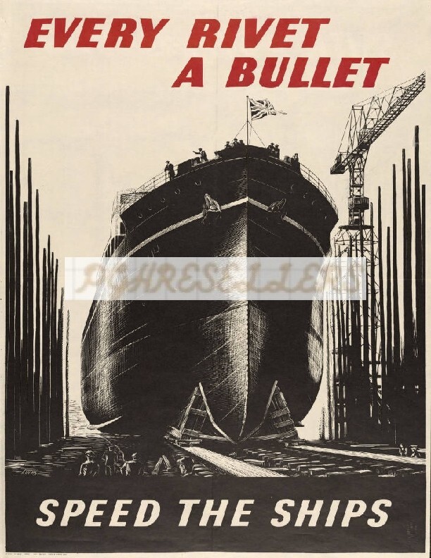WWII Propaganda War Poster Vintage Photographic Print 8.5x11" Every Rivet
