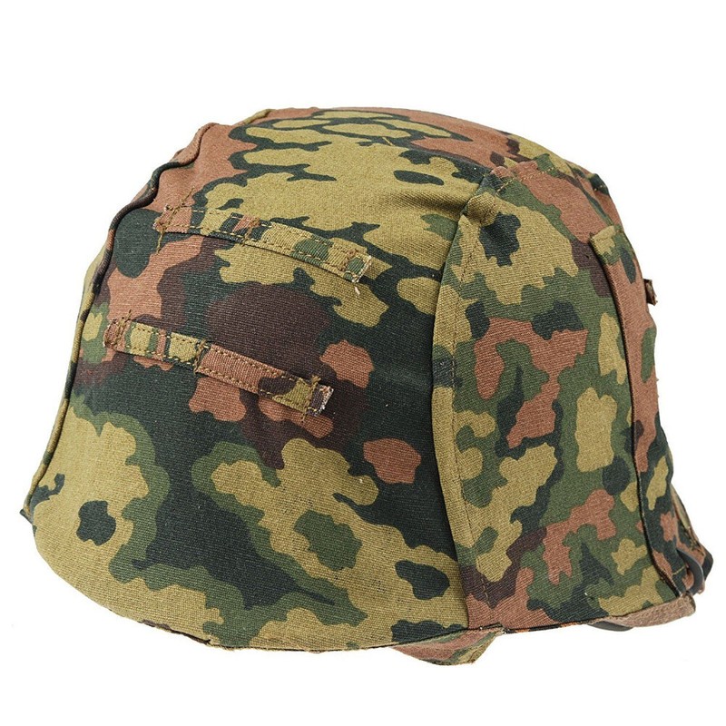 WWII WW2 GERMAN ARMY M35 REVERSIBLE HELMET COVER SPRING FALL OAK CAMO CAMOUFLAGE gallery