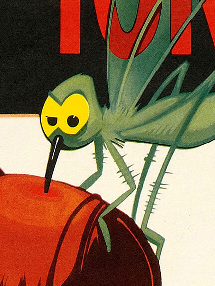1943 “Movies Tonite?” Malaria Mosquito Vintage Style WW2 Poster - 24x30 gallery