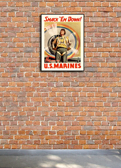 1942 Smack “Em Down! Vintage Style US Marines WW2 Poster - 18x24 gallery
