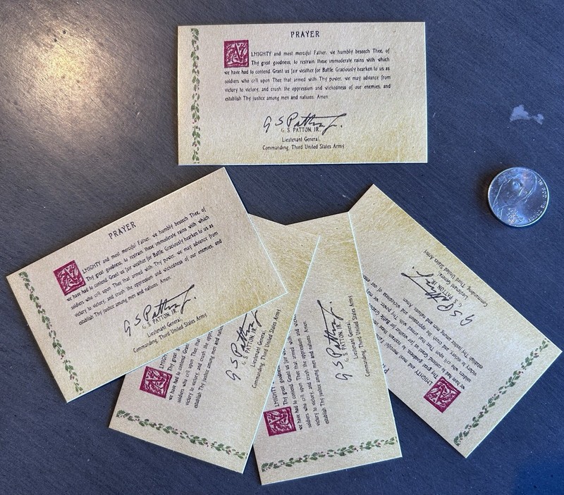 5 Gen. George Patton Mini Repro Christmas Prayer Cards. gallery