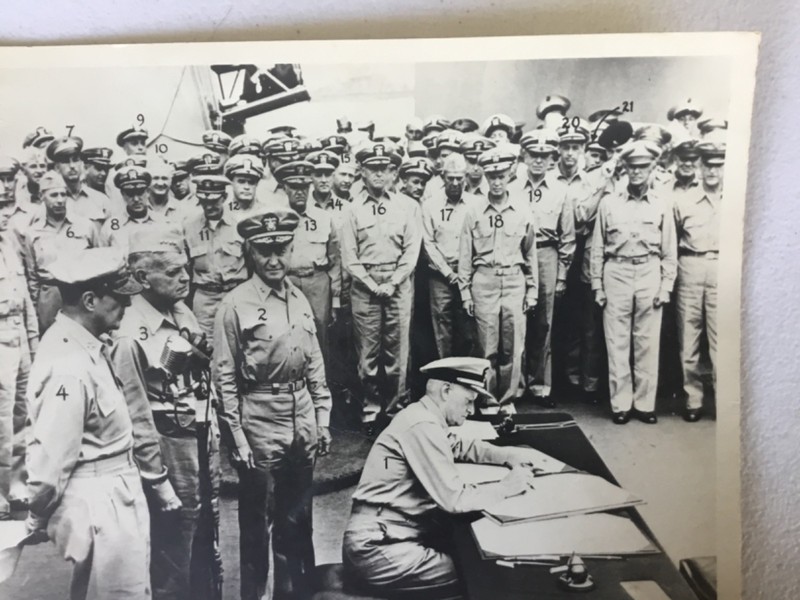 WWII Japanese Surrender Photo USS Missouri Named Numbered US Navy Photo Museum gallery