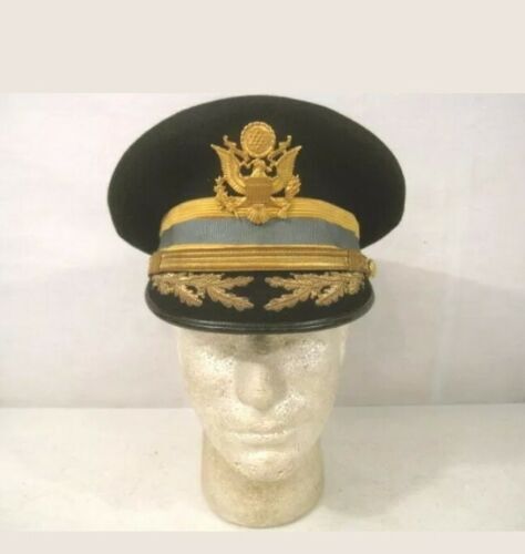 USA Hat Cap - Infantry Dress Blue Visor Cap w/Oak Leaf Brim USA Caps Hats gallery