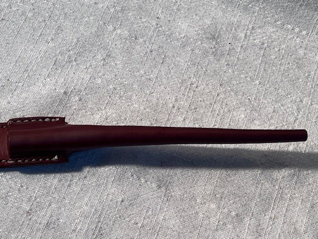 M1941 Johnson NOS bayonet leather scabbard, Stitched,copper rivets, 1980's,NOS gallery