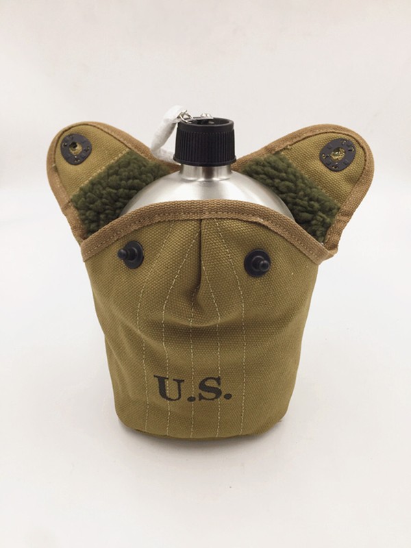 WW2 US ARMY EQUIPMENT M36 BAG BELT FIRST AID KIT AND 0.8L KETTLE X- TYPE STRAPS gallery