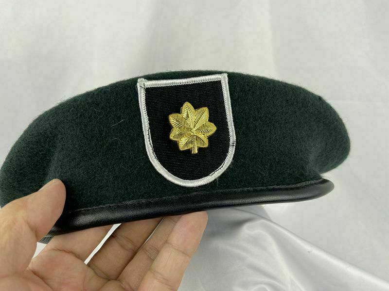 7-1/4 US ARMY 5TH SPECIAL FORCES GROUP BLACKISH GREEN COLOUR Major BERET CAP HAT gallery
