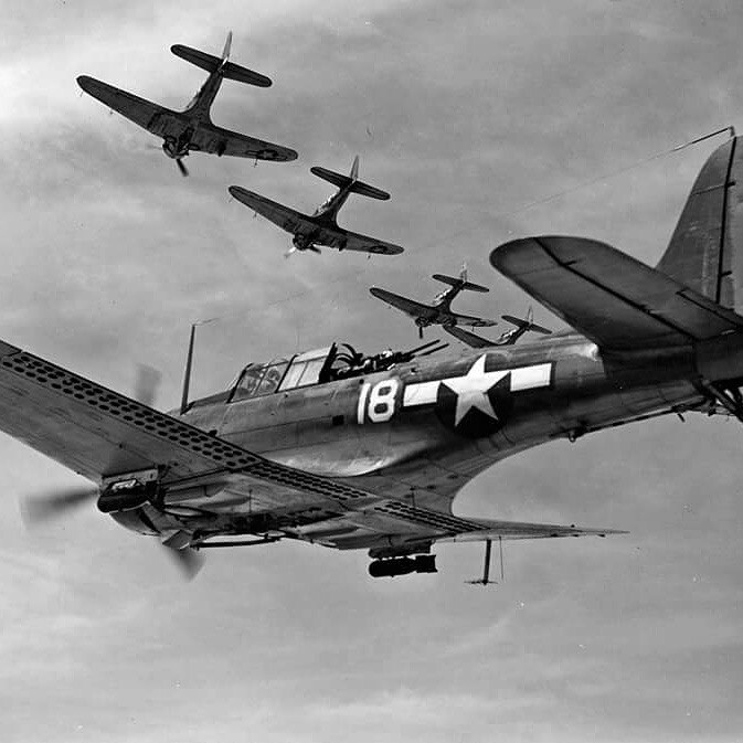 WW2 WWII Photo US Navy SBD Dauntless Dive Bombers Midway USN World War Two 5417
