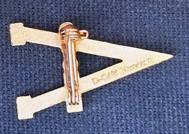 Commemorative D-Day Museum Collectible Brooch Pin "A" With Red White Blue Stones gallery