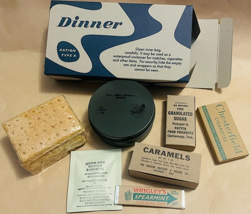 Complete Edible Late War Morale K Ration -Your Choice Breakfast Dinner or Supper gallery