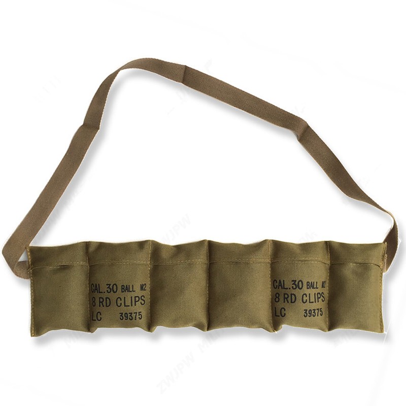 WWII WW2 US Army Portable Ammo Pouch Magazine Pouch CAL.30 BALL M2 8RD CLIPS LC