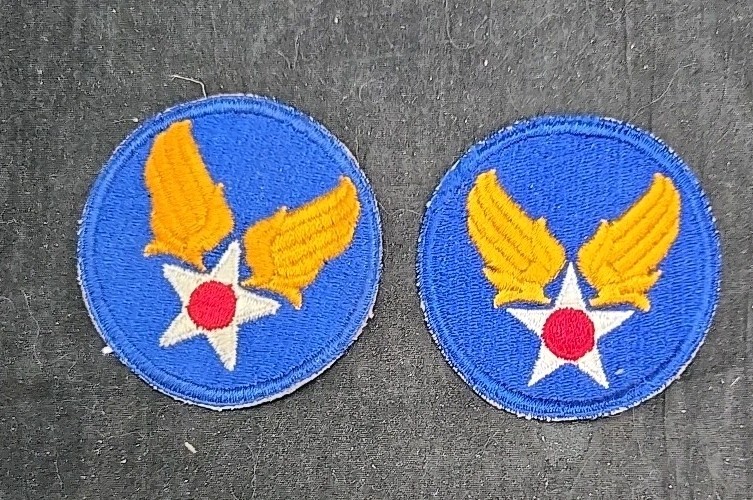 2 US Army Air Force WW2 BULLION Air Corps Squadron Shoulder Patch (35@14)
