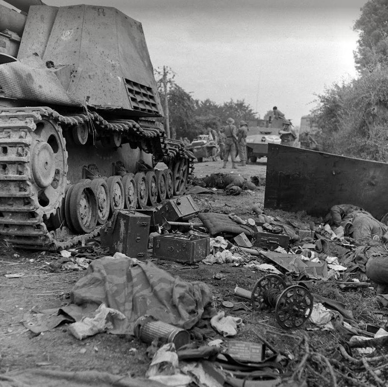 WW2 Photo WWII Street Scene Falaise Pocket Normandy France World War Two / 2406R