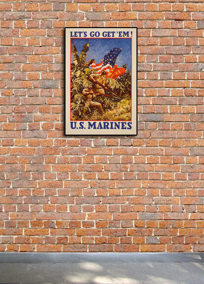 Let's Go Get 'Em! 1942 US Marines WWII Recruiting Poster - 24x36 gallery