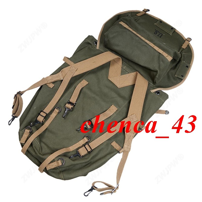 WWII US Army M1943 Field Pack Canvas 10th Mountain Outdoor Reproduction Backpack gallery