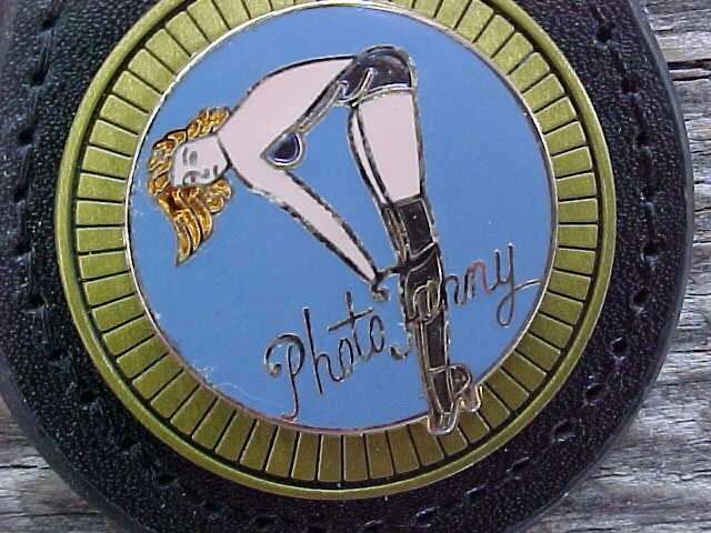 PHOTO FANNY WWII NOSE ART UNIQUE GOLD LEATHER KEY FOB NOS CUSTOM-MADE HI-QUALITY gallery