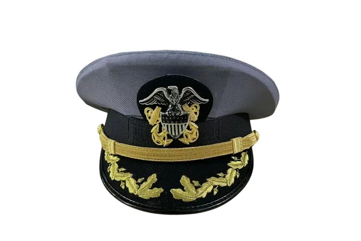 US Navy Senior Officer Cap – Gray Military Visor Replica | All Sizes