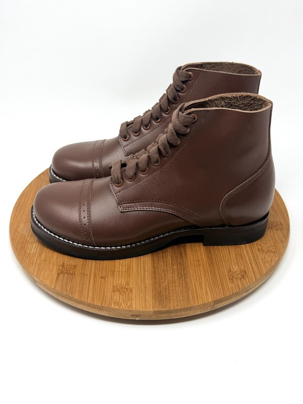 NEW SMW Reproduction WWII Model I Type II Russet Low Boots w rubber soles US 7 D gallery