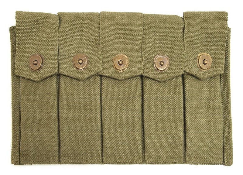 US Army WW2 5 Cell Magazine Pouch Marked JT&L 1944 for .45 ACP Magazines